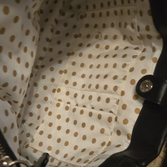 NWOT Coach Black Leather Shoulder Bag with Gold Accents - Picture 8 of 12